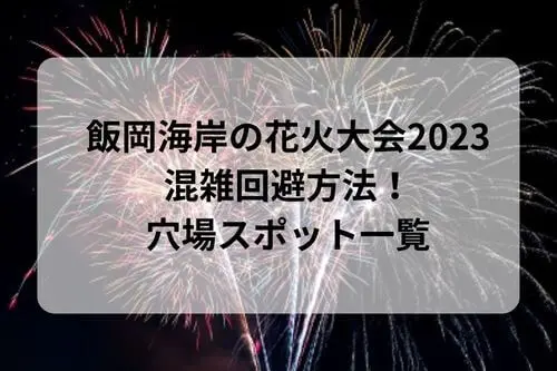 飯岡海岸の花火大会2023混雑回避方法！見える場所一覧